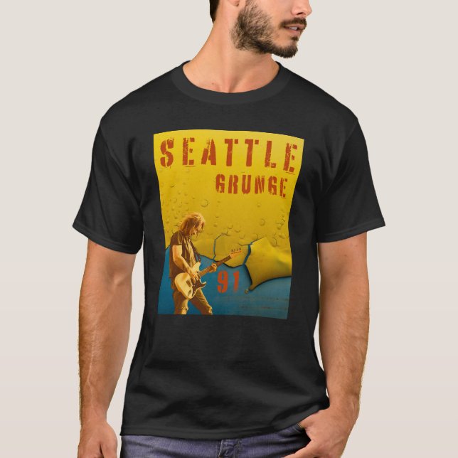 T-shirt Seattle Grunge Music 1991 (Devant)