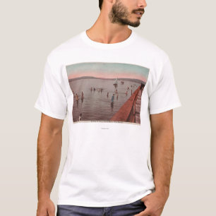 T-shirt Seattle occidental, WA - se baignant à la plage d