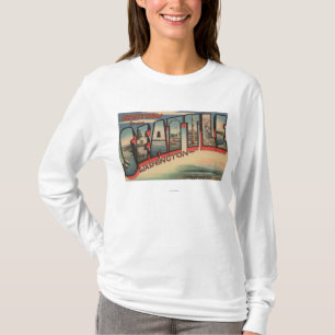 T-shirt Seattle, scènes 2 de lettre de WashingtonLarge