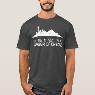 T-shirt Seattle Skyline Silhouette Coordonnées GPS Ville