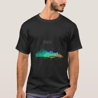 T-shirt Seattle Skyline World Football Souvenir Ville Eau