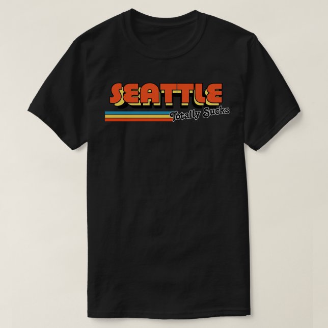T-shirt Seattle Sucre Totalement Humoristique Retro Typogr (Design devant)
