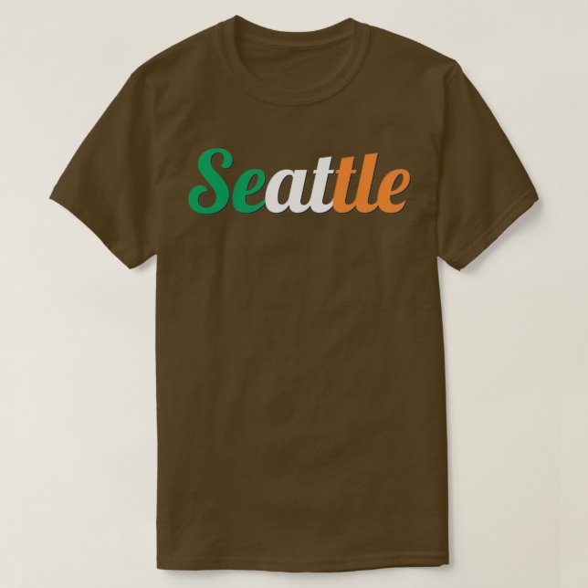 T-shirt Seattle, Washington Irlande Drapeau St  (Design devant)
