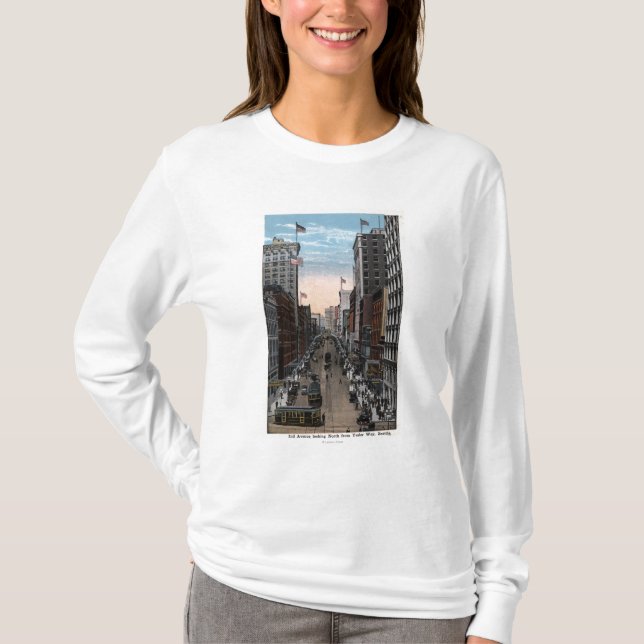 T-shirt Seattle, Washington - vue du nord de 2ème (Devant)
