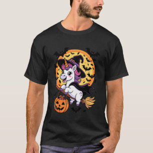 T-shirt Seau de bonbons Licorne Sorcière Jack-o-Lantern Ha