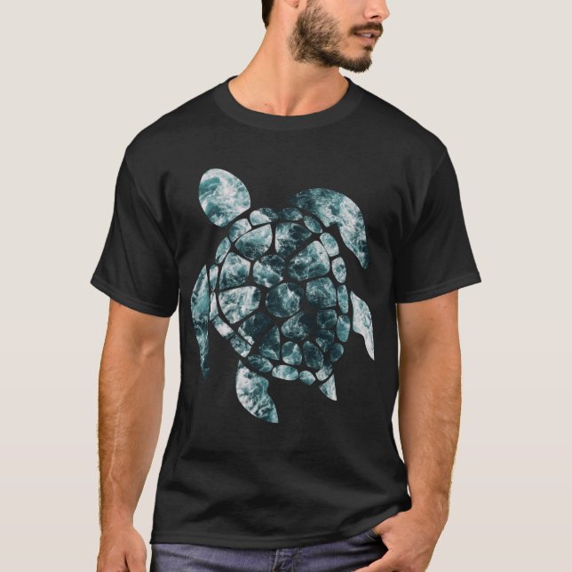 T-shirt Seaurtleurquoise Ocean Waves (Devant)