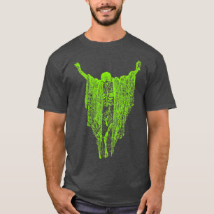 T-shirt Sec Bones Pastel Goth Green Skeleton Déplaisant Sp