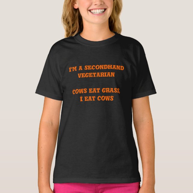 T-shirt Sechand Végétarien Drôle Citation Boeuf Steak Love (Devant)