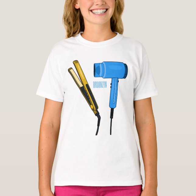 T-shirt Sèche-cheveux & lisseuse-cheveux illustration (Devant)