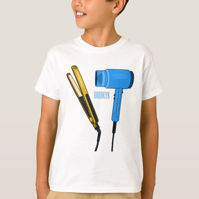 T-shirt Sèche-cheveux & lisseuse-cheveux illustration (Devant)