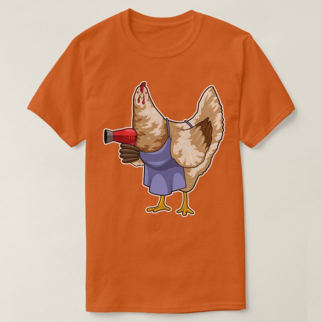 T-shirt Sèche-cheveux pour poulet (Design devant)