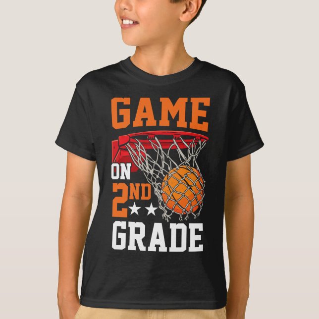 T-shirt Second Grade Game On Sketll Ck To School 2nd Grade (Devant)