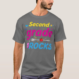 T-shirt Second Grade Rocks Backo School 2nd Graders funny