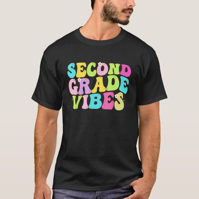 T-shirt Second Grade Vibes Groovy 2nd Grade Team 1st Day o (Devant)