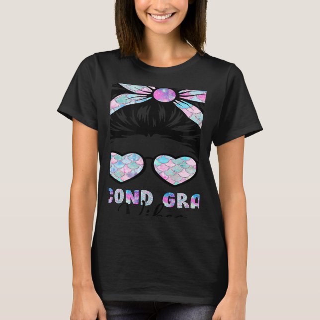 T-shirt Second Grade Vibes Mermaid Messy Bun Back To Schoo (Devant)