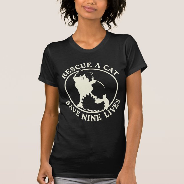 T-shirt Secourez un chat, sauvez les neuf vies (Devant)