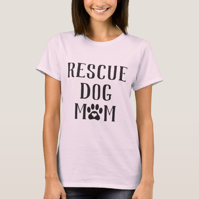 T-shirt Secourir Chien Maman Empreinte de patte de coeur (Devant)