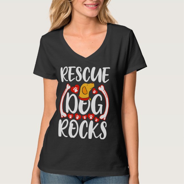 T-shirt Secourir Chien Rocks Chiens mignons (Devant)