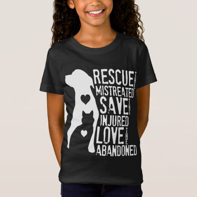 T-Shirt Secourir, Économiser, Aimer Animal Rescue, Amoureu (Devant)