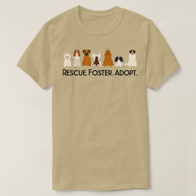 T-shirt Secourir Foster Adopter les chiens (Design devant)