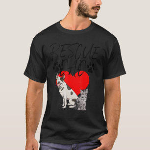 T-shirt Secourir Papa Chat & Chien Kitty Drôle Femmes Anim