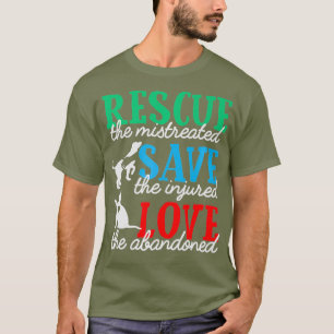 T-shirt Secourir Save Love Animal Rescue Chat Amoureux des