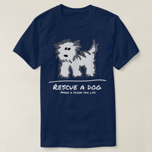 T-shirt Secourir un chien, Ne pas acheter Adopter Amoureux (Design devant)