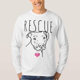 T-shirt Secourt de chien Pitbull Coeur mignon Adopter anim