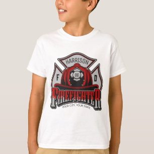 T-shirt Secourt du service d'incendie du casque pompier AJ