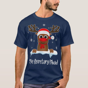 T-shirt Secrétaire de bureau Squad Reindeer Santa Hat Chri