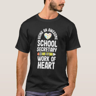 T-shirt Secrétaire de l'école Cute Office Greffier Appréci