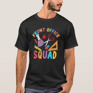 T-shirt Secrétaire De L'École De L'Équipe De Front Retourn