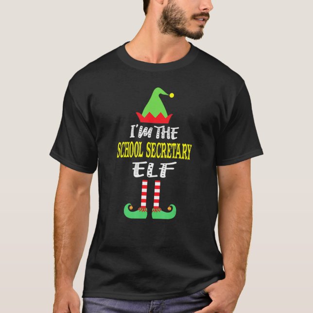 T-shirt Secrétaire de l'école Elf Matching Family Group Ch (Devant)