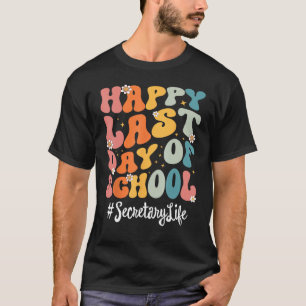 T-shirt Secrétaire Rétro Vie Joyeuse Journée De L'École Te