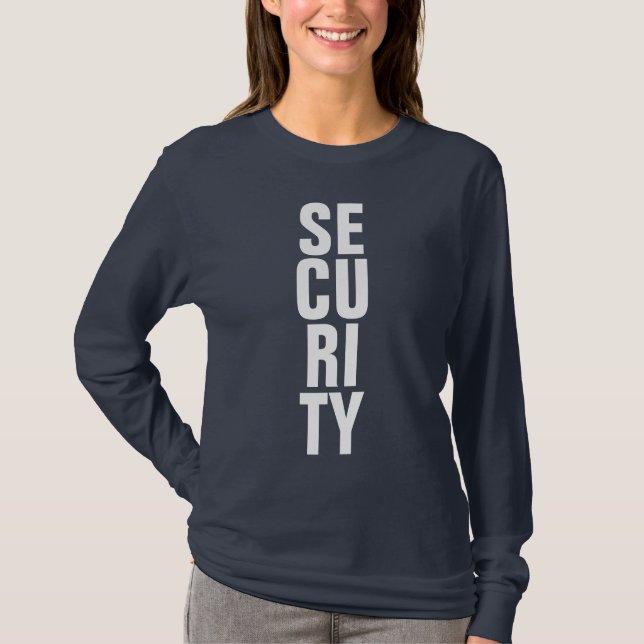 T-shirt Sécurité des femmes de la marine Blue Modèle Custo (Devant)