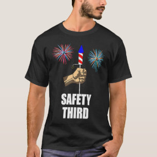 T-shirt Sécurité Troisième 4 juillet Indépendance Firework