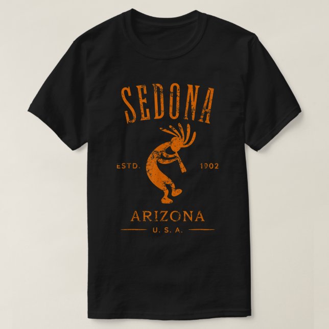 T-shirt Sedona Arizona Kokopelli Souvenir Desig en détress (Design devant)