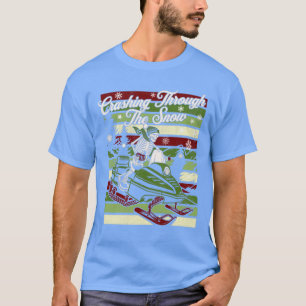 T-shirt S'Effondrer À Travers La Boule De Motoneige Rétro