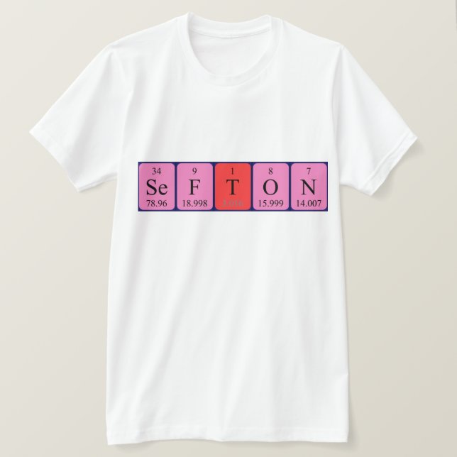 T-shirt Sefton nom de table périodique (Design devant)