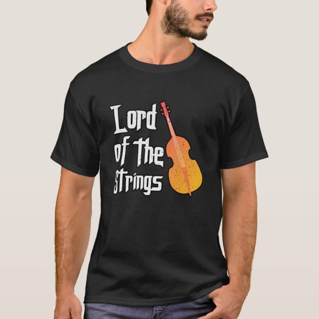 T-shirt seigneur des cordes double basse musique cadeau (Devant)