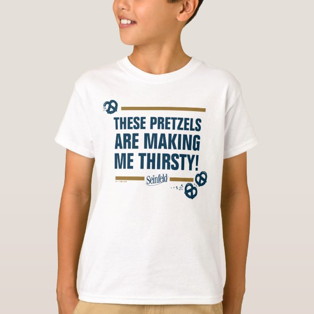 T-shirt Seinfeld | Graphique de typographie "Ces Pretzels" (Devant)