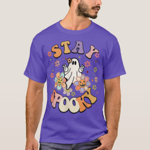 T-shirt Séjournez Éffrayant Fantôme Floral Fantôme Hallowe