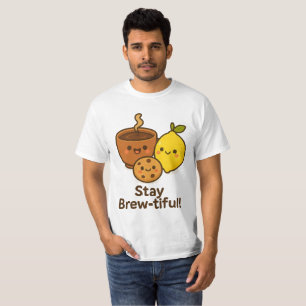 T-shirt Séjournez en beauté - Café mignon, citron et biscu