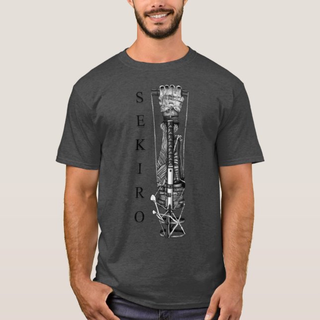 T-shirt Sekiro wolf arm retro family (Devant)
