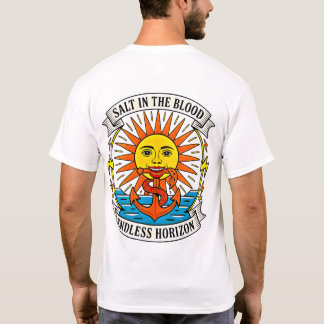 T-shirt Sel dans le sang Soleil et Ancre Aventure nautique