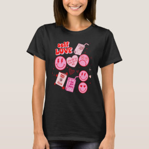 T-shirt Self Love Retro Saint Valentin's Day Happy Face Bo
