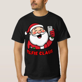 T-shirt Selfie Claus – Conception moderne de Père Noël pou