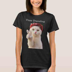 T-shirt Selfie de chat parisien voyageant dans le temps
