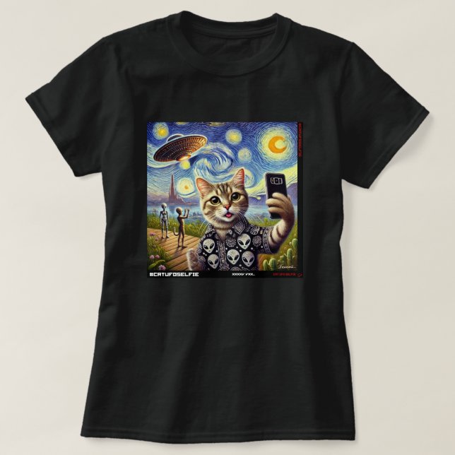 T-shirt Selfie OVNI De Chat : Don Du Kitten #07 (Design devant)