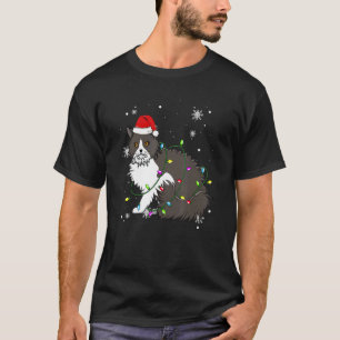 T-shirt Selkirk Rex Chat Feux de Noël Noël Chat San